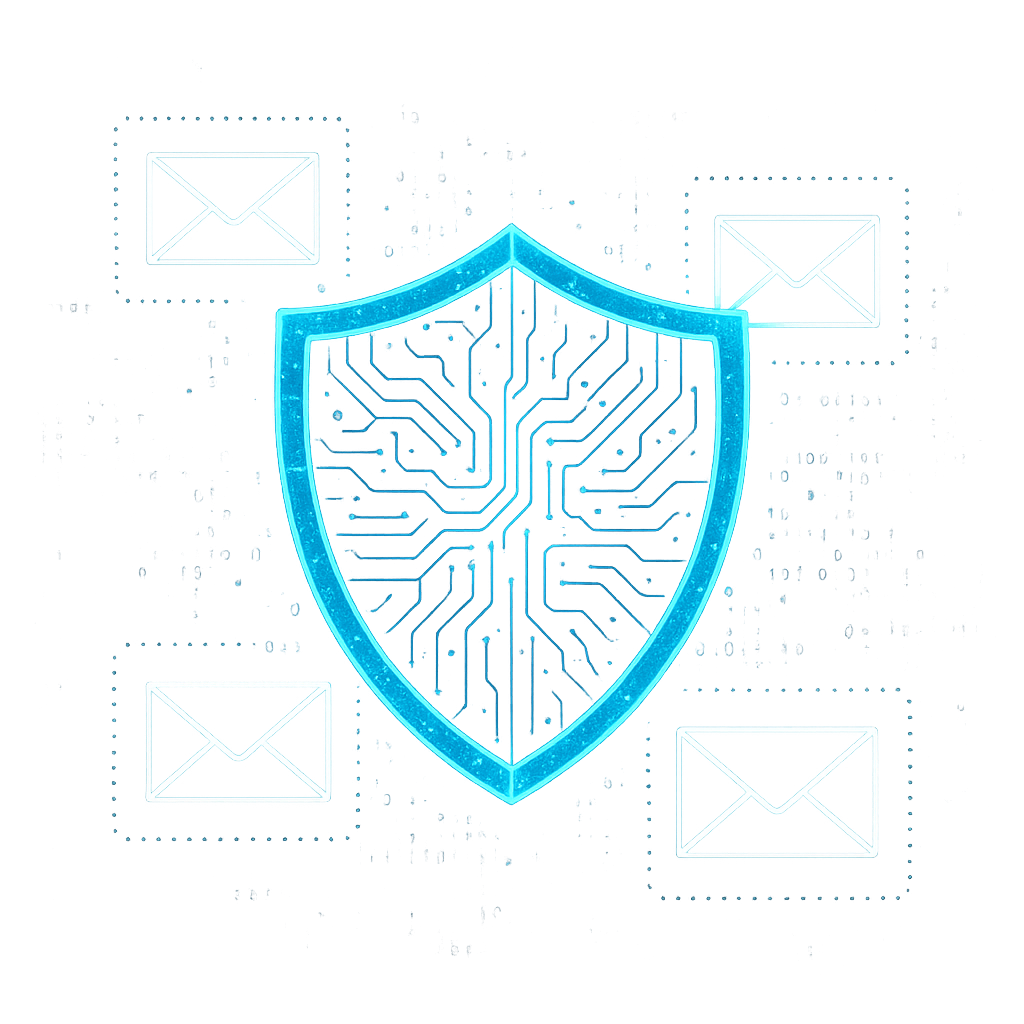 Bouclier numérique protégeant la vie privée avec enveloppes email jetables